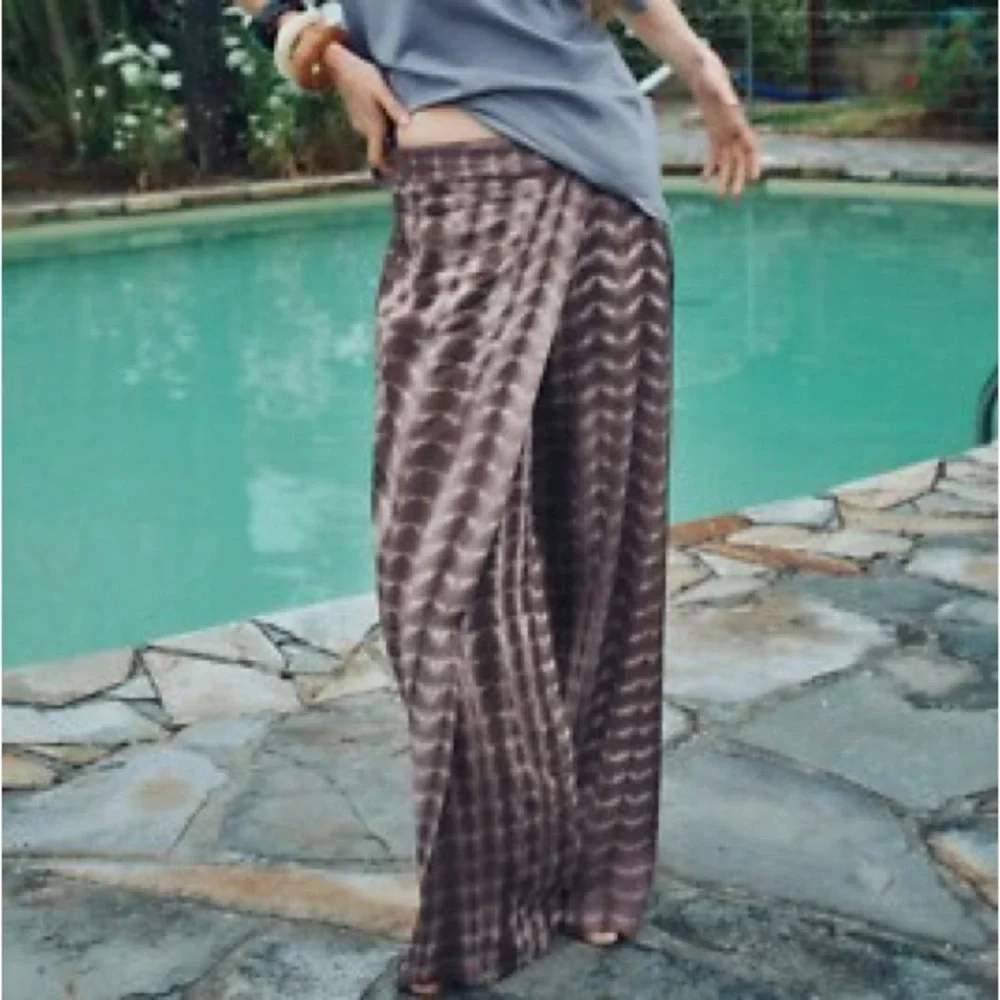 Zara Tie-Dye Wrap Trousers Linen Blend